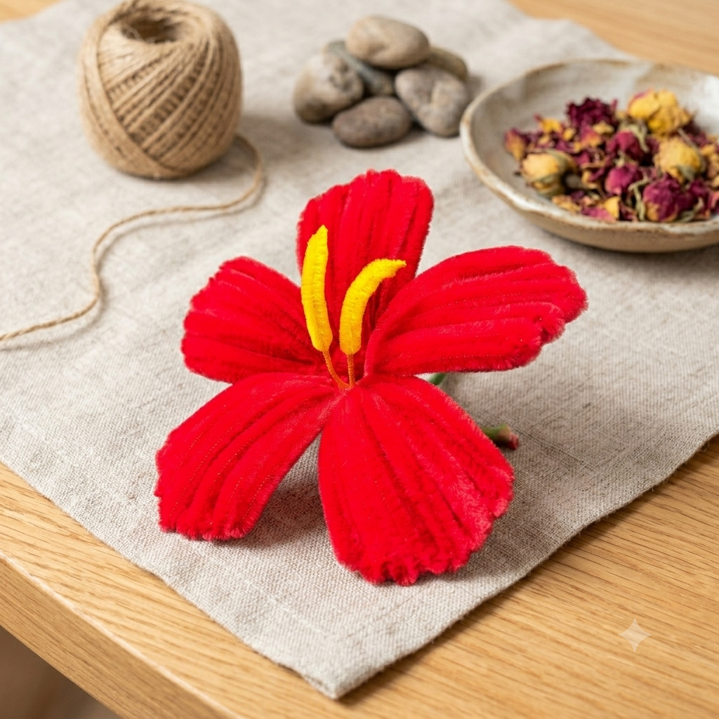 Red Hibiscus Flower - Large